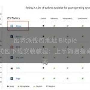 比特派钱包地址 Bitpie钱包下载安装教程：上手简易指南