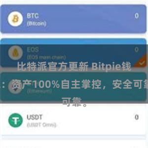 比特派官方更新 Bitpie钱包：资产100%自主掌控，安全可靠。