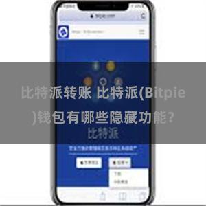 比特派转账 比特派(Bitpie)钱包有哪些隐藏功能？